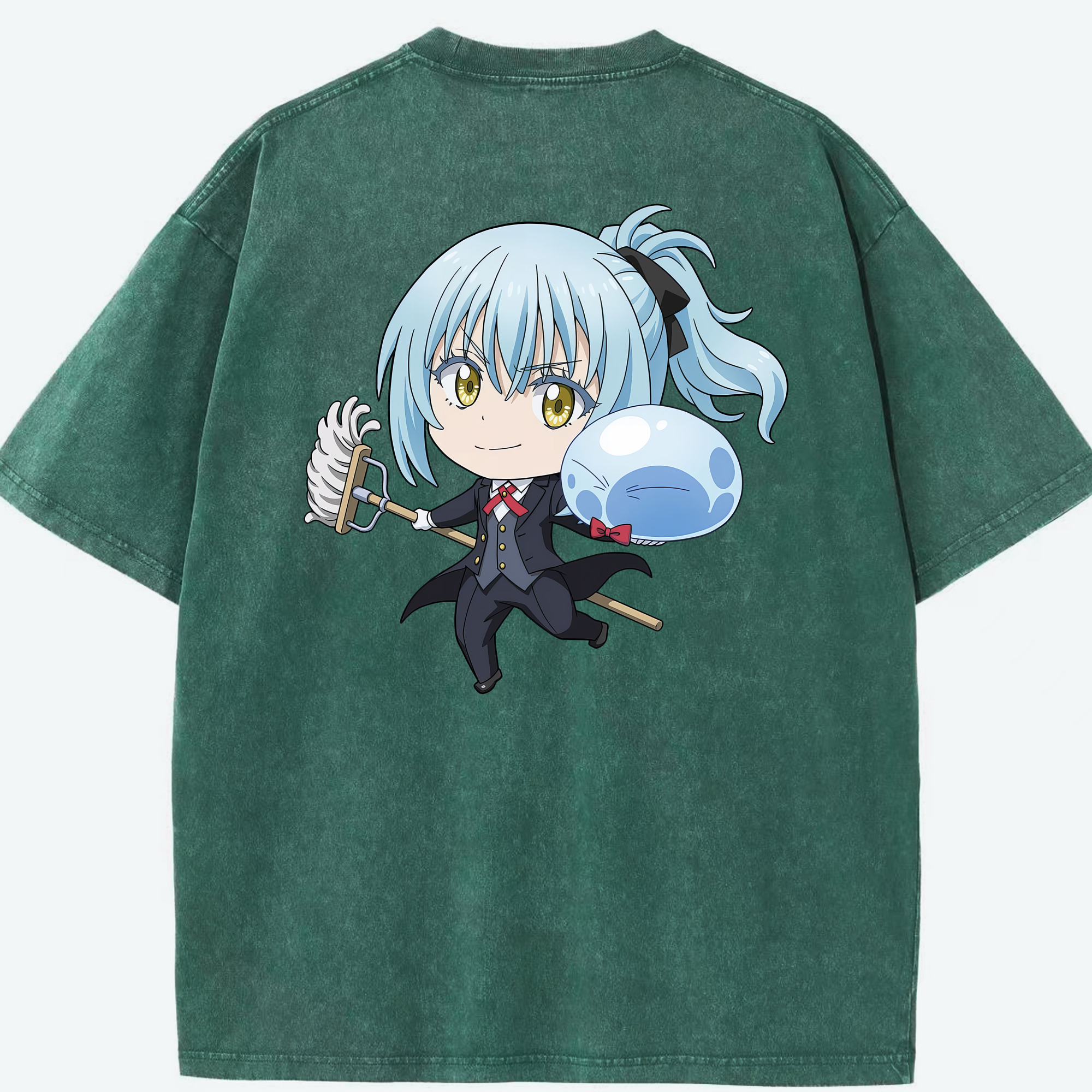 （画像用） 転スラ Regarding Reincarnated to Slime 綿100% ヴィンテージ風 半袖Tシャツ（背面プリント）
